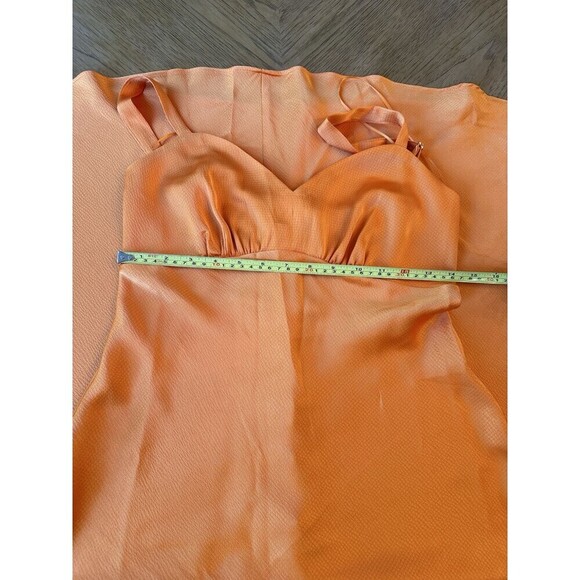 Maxi Slip Dress Bright Orange NWT Spring Sleek Feel XS - Picture 6 of 8